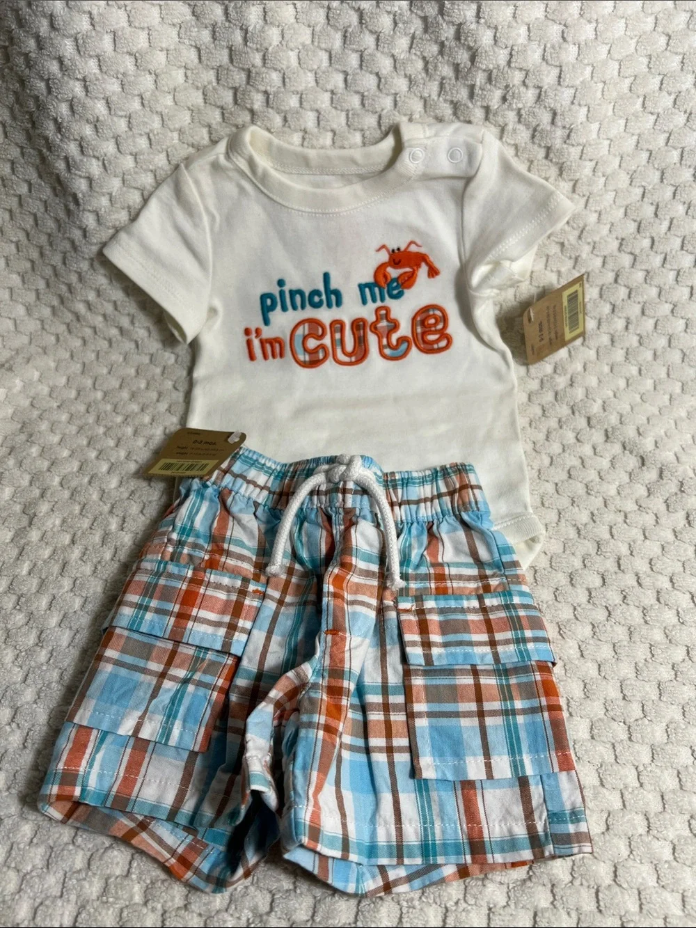 Crazy 8 - Onesie / Cargo Sorts Set - 0-3 months